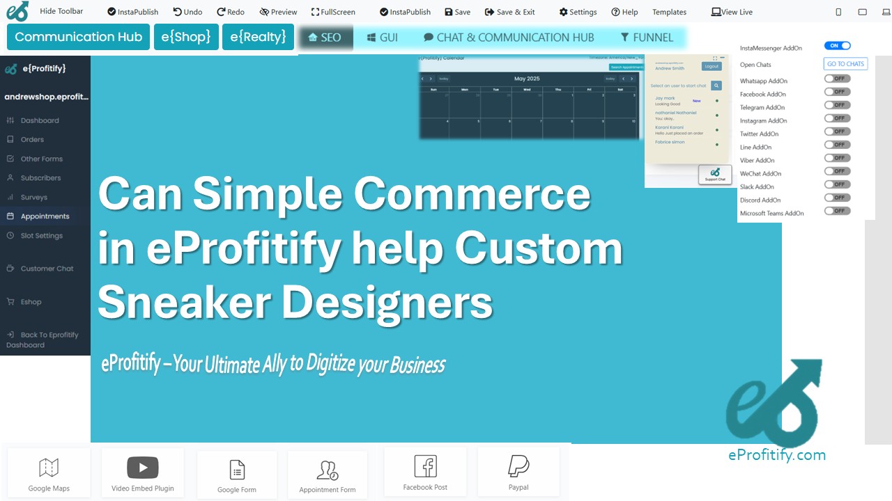 Can Simple Commerce in eProfitify help Custom Sneaker Designers